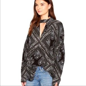 Free People Black Walking on a Dream Tunic Size L